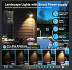 Plug and Play Low Voltage Landscape Lighting Kit, 6-Pack Wired Landscape Lights with Smart Transformer, Warm White Waterproof Outdoor LED SpotLights for Yard, Garden, Pathway, Tree