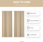 DIVA EN CAMINO DEC Waterproof Outdoor Curtain W105 x L84 - Grommet Top Sunlight Blocking Window Treatment Drapes Blackout Curtains for Home Bedroom Living Room Outdoor Patio Porch (Beige, 2 Panels)