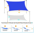 Quictent 12x16ft Rectangular Sun Shade Sail 185G HDPE Canopy 98% UV Block Outdoor Patio Garden Commercial Deck with Hardware Kit Blue