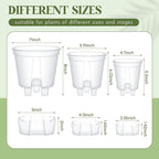 Self Watering Pots for Indoor Plants with Deep Reservoir and High Drainage Holes for Outdoor Plants and Flowers, Bare Root Planter(4.72'', 5.91'', 7.09'',Clear,6 Pcs)
