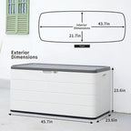 100 Gallon Outdoor Storage Box Waterproof Lockable Resin Deck Box Large - Image 7