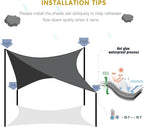 SUNNY GUARD Waterproof Sun Shade Sail 8' x 10' Charcoal Rectangle UV Block Sunshade for Backyard Yard Deck Patio Garden Outdoor Activities and Facility(We Make Custom Size)