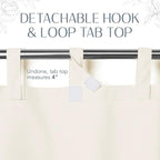 Elrene Home Fashions Matine Weatherproof Tab-Top Indoor/Outdoor Solid Color Curtain Panel for Porch, Pergola, Patio, Deck, 52”W x 84”L, Ivory