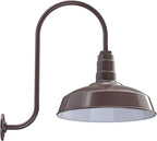 Wall Light, 16-Inch Dome Farmhouse Barn Fixture in Dark Bronze Steel