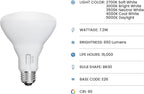 Feit Electric BR30 LED Flood Light Bulb, 65W Equivalent, Dimmable, 5CCT, Adjustable White, 650 Lumens, Indoor/Outdoor Residential & Commercial Use, 17,000-Hour Lifespan, BR3065DM5CCTCA15K/6, 6-Pack