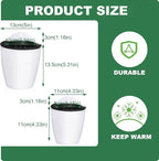 Amyhill 16 Pcs 5'' and 4.33'' Self Watering Hanging Planter for Indoor Plants Wall Planter with Hook and Absorbent Cotton Rope Wall Plant Holder Wall Mounted Planters White Flower Pots for Garden