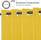 PureFit Outdoor Curtains for Patio Waterproof Weatherproof, UV Resistant Outside Curtains for Gazebo, Front Porch, Pergola, Sun Blocking Privacy Curtain, 120W x 84L inch, 1 Panel, Yellow