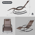 Lounge Chairs, Chaise Lounges with Detachable Pillow for Patio, Lawn, Pool, Outdoor Lounge Chairs Set of 2, Brown
