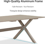 PURPLE LEAF 7 Pieces Outdoor Dining Set with Patio Aluminium Dining Table and Wicker Rattan Chairs Modern Furniture Cushions Sets for Backyard Indoor Decor Kitchen Champagne