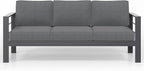 Solaste Outdoor Couch Aluminum Patio Furniture Sofa, 3-Seat All-Weather Metal Outdoor Patio Furniture with Cushions,Dark Grey