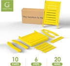 GREENVINES Outdoor Rocking Chairs | Set of 2 | Porch Rocker | HDPE Plastic | Yellow | Oversized Rockers | High Back | Big & Tall | Ladder Back | for Patio Outside Backyard Balcony Garden