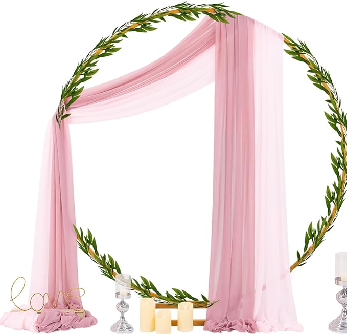 Outdoor Curtains Sheer Chiffon Arch Drapes 2 Panels Dusty Rose