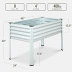 Best Choice Products 48x24x30in Galvanized Raised Garden Bed, Metal Elevated Planter Box, Vegetable Garden for Backyard, Patio, Balcony - Silver