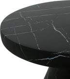 Christopher Knight Home Jayme Outdoor Side Table, Round Top Patio End Table Garden Stool, Lightweight Concrete Decorative Accent Table for Patio Balcony Beach Pool Side, Black Marble Finish
