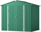 Gizoon Outdoor Storage Shed 8 x 6 FT, Galvanized Metal Garden Shed - Image 8