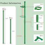 Plant Stakes 17inch &11inch SupKing Adjustable Length Plant Support Stake 16Pcs Orchid Stick with Clips for Indoor Outdoor,Garden Pole for Potted Tomato Amaryllis Vegetables Comes with 20 Ties (Green)