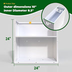 White Metal Long Planter for Outdoor Plants 24" x 10" x 24" Metal Rectangular Outdoor Planter Box Spliced Flower Box with Partitions for Outside,Indoor,Garden (White, 24 * 10 * 24)