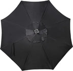 Blissun 9 ft Solar Umbrella, 32 LED Lighted Patio Umbrella, Table Market Umbrella, Outdoor Umbrella for Garden, Deck, Backyard, Pool and Beach (Black)