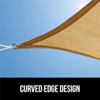 GORILLA GRIP Heavy Duty Sun Shade, UV Protection Fade Tear and Rust Resistant Rectangle Sunshade Canopy, Curved Edges Blocks Sunlight, Breathable Sail, Outdoor Patio, Lawn Garden 12x12 FT Sand