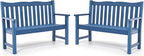 Stoog Outdoor Benches Set of 2, 2-Person All-Weather HIPS Garden Bench with 800 lbs Weight Capacity, Never Rot or Fade, Used for Patio, Deck, Backyard, Blue