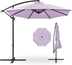 Best Choice Products 10ft Offset Cantilever Hanging Market Patio Umbrella, 8 Sturdy Ribs, Easy Adjustment - Lavender