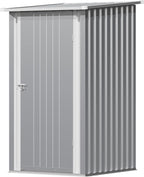 Devoko 3x3 FT Outdoor Storage Shed, Small Garden Tool Shed with Single Lockable Door, Metal Tool Storage Shed with Sloping Roof, Outside Shed for Backyard Patio Lawn, Gray