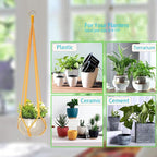 Hanging Planters for Plants with 8 Hooks, Handmade Colorful Cotton Rope Hanging Plant Holder Indoor & Outdoor Boho Room Decor Hanging Ceiling Decor，4 Pack. (4 Color)