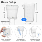 QCQHDU 2 Inch Mini Self Watering Pots for Indoor Plants, 15 Pack Semi Hydroponic Pots, Small Clear Plastic Planters, Drainage Hole, Water Level Indicator, African Violets, Alocasia, Cutting, Seeding
