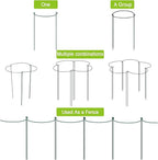 HiGift 16 Pack 24 Inch Plant Support Stakes, 10" Wide x 24" High Half Round Metal Garden Plant Stake Peony Support Cage, Green Plant Support Ring Border for Tomato,Hydrangea,Flower Indoor Outdoor