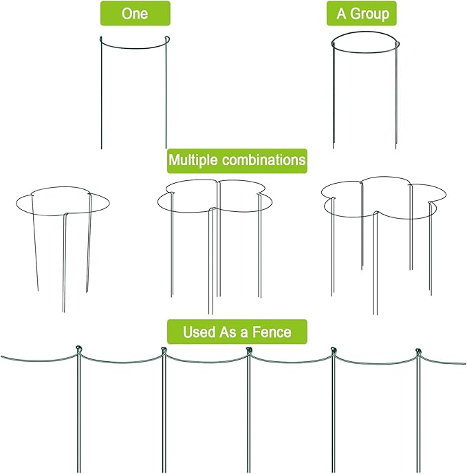 Plant Support Stakes, 12 Pack Iron Tube, 10 x 24 Inch