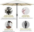 Simple Deluxe 9' Patio Umbrella Outdoor Table Market Yard Umbrella with Push Button Tilt/Crank