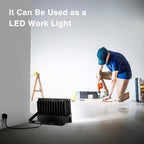 Onforu 80W Flood Lights Outdoor, 8000lm Bright LED Work Light with Plug, 6500K Daylight White LED Flood Lighting, IP66 Waterproof Security Yard Lights for Garage Stadium 2 Pack
