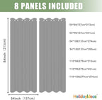 HolidayIdeas Outdoor Curtains for Patio Waterproof, 8 Panels - 54x95 Inches - Weatherproof Privacy Outsides Curtains for Cabana Porch Pergola, Sunlight & UV Blocking (Cream, Grommet Top)
