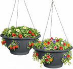 Ultimate Hanging Baskets - Strawberry, Tomato, Flower, and Herb Outdoor Planters - Use Garden Pots for Growing Plants Outside On A Deck, Fence, or Balcony (2)