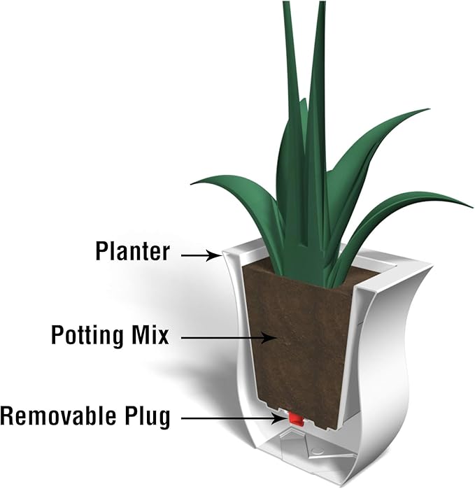Mayne 5873-W Polyethylene Planter, White 16x16