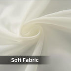 SpaceDresser Waterproof Outdoor Sheer Curtains for Patio - 2 Panels Rod Pocket Indoor Voile Sheer Curtain for Living Room,52W x 120L inch,Ivory