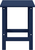 Side Table, 14 Inch Square Outdoor HDPE in Navy Blue