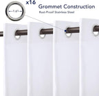 PureFit Outdoor Curtains for Patio Waterproof Weatherproof, UV Resistant Outside Curtains for Gazebo, Front Porch, Pergola, Sun Blocking Privacy Curtain, 120W x 84L inch, 1 Panel, White