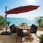 HOTEEL10x10ft Patio Umbrella Cantilever Umbrellas - Upgrade and Intensify - 360 Rotation and 5 Angles Adjustment - Aluminum Offset Pool Umbrella Outdoor Umbrellas for Patio Garden Pool