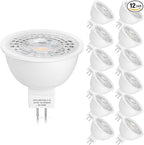 Mlambert 12 Pack MR16 LED Bulbs 50W Halogen Equivalent,3000K Soft White,5W GU5.3 MR16 12V Spotlight Bulb,Non-Dimmable,45° Beam Angle for Landscape, Recessed
