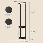 Plant Stand Indoor Outdoor - Heavy Duty Metal 2-tier Hanging Plant Holder Space-Saving Iron Plant Stands Tall Plant Shelf for Living Room Garden Balcony（Black）