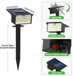 Nipify Solar Spot Lights, 3 Modes 62LED Outdoor Motion Sensor, Waterproof 2-in-1 Solar Landscape Lighting LED Garden Lights for Outside Yard Wall Pathway Walkway, 1 Pack