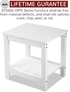 Stoog Outdoor & Indoor Side Table, Weather Resistant HIPS End Tables, for Backyard, Patio, Pool, Deck and Garden, White