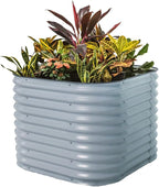 32" Extra Tall Raised Garden Bed Kits, 3.5 x 3.5 x 2.7ft Raised Planter Box Outdoor, 2 x 5 x 2.7ft Deep Root 4 in 1 Modular Metal Raised Beds for Gardening Vegetables Flowers Fruits - Sky Blue