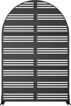Casaphoria 72" H x 47" W Arched Metal Privacy Screen - Elegant Freestanding Outdoor Screen for Deck, Patio & Balcony - Versatile Decorative Privacy Panels for Home & Garden Use (Black-Harold)