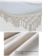 Hammock Brazilian Double Hammocks Soft Comfortable Fabric Cotton Canvas Hanging Portable Two Person Hammock Boho Fringe Large for Adults Backyard Travel