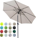 Tempera Patio Market Outdoor Table Umbrella with Auto Tilt and Crank, Large Sun Umbrella with Sturdy Pole & Fade Resistant Canopy, Easy to Set