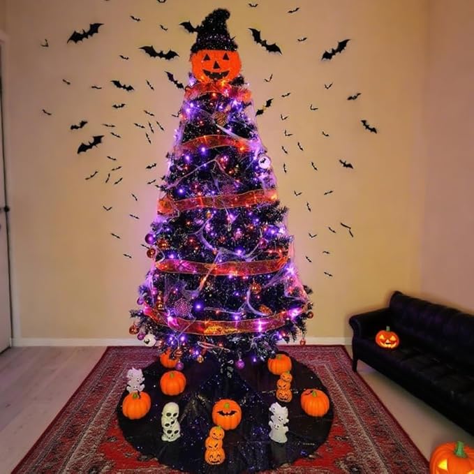 String Lights 200 LED Halloween Orange and Purple 66ft Outdoor