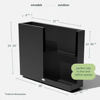 Veradek Block Series Span Plastic Planter - Tall Rectangular Planter for Indoor or Outdoor Patio/Porch | Durable All-Weather with Removable Insert Bucket | Modern Design for Plants, Flowers, Garden