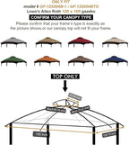 Eurmax USA High Performance Replacement Canopy Top for Lowe's Allen Roth Heavy Duty Gazebo Roof Gazebo Top with Air Vent 10X12 Cover #GF-12S004B-1, Replacement Top Only (Rust)